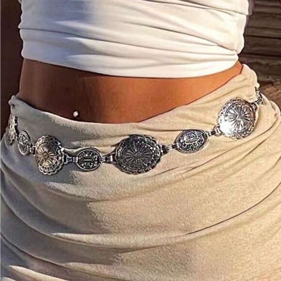 Boho silver belt M470 - Picture 2 of 5